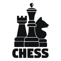 Logic chess game logo, simple style vector