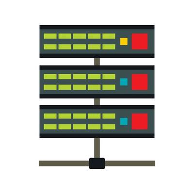 Data storage icon, flat style
