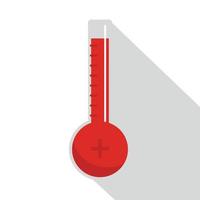 Thermometer warmly icon, flat style vector