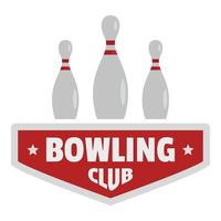 Bowling sport logo, flat style vector