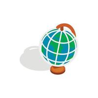 Terrestrial globe icon, isometric 3d style vector