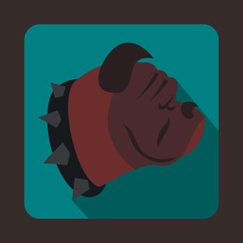 icono de perro bulldog, estilo plano vector