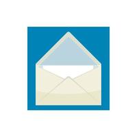 Envelope with sheet of paper icon, cartoon style vector