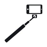 Selfie stick and smartphone icon, simple style vector