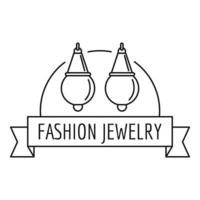 Fashion jewelry logo, outline style vector