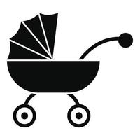 Baby carriage icon, simple style vector