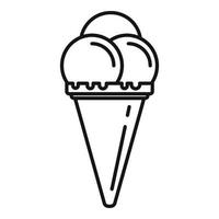 icono de helado, estilo de contorno vector