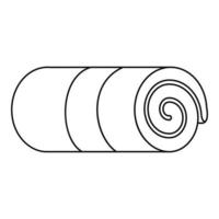 Rolled towel icon, outline style vector