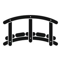 Small wood bridge icon, simple style vector