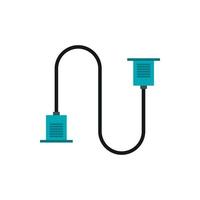 icono de cable vga, estilo plano vector