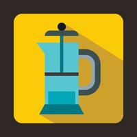 icono de cafetera de prensa francesa vector