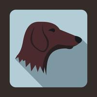 Dachshund dog icon, flat style vector