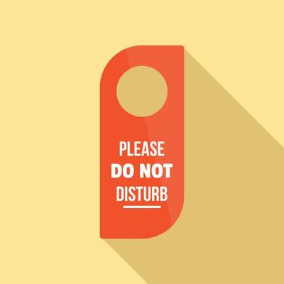 Please do not disturb hanger tag icon, flat style