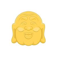 Budha head icon, cartoon style vector