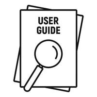 User guide papers icon, outline style vector