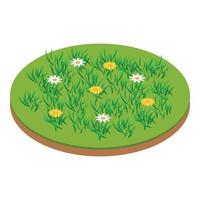 Meadow icon, isometric style vector