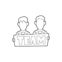 Businessmen holding sign board with Team word icon vector