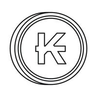 icono de signo de lao kip, estilo de contorno vector