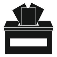 Ballot box icon, simple style vector