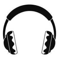 Rock headphones icon, simple style vector
