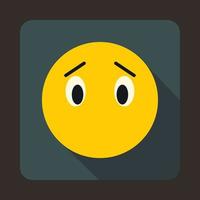 Emoticon without mouth icon, flat style vector