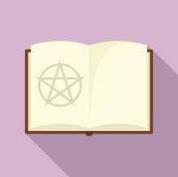 Open magic book icon, flat style vector
