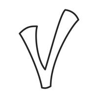 Checkmark icon, outline style vector