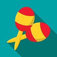 Maracas icon, flat style vector