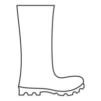 botas de goma icono vector línea delgada