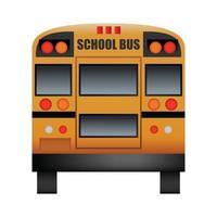 Back of school bus mockup, realistic style vector