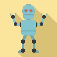 icono de robot cibernético, estilo plano vector