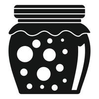 Tasty jam jar icon, simple style vector