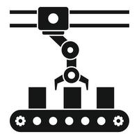 Parcel assembly line icon, simple style vector