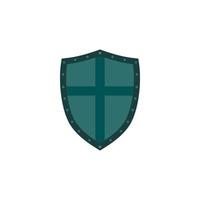 Ancient shield icon in flat style vector