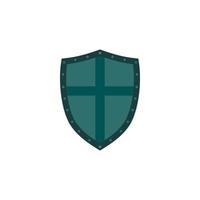 Ancient shield icon in flat style vector