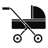 icono de carro de bebé moderno, estilo simple vector