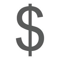 Dollar icon vector simple