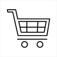 Pictogram cart minimal line icon illustration vector