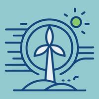 Windmill vector icon. Ecological wind energy. Renewable power.