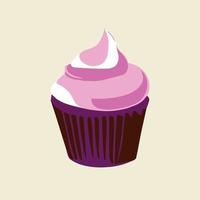 Cupcake flat design . Logo of pastry dessert vector