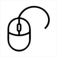 Pictogram computer mouse. Flat black outline vector on white isolated background