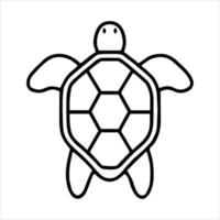 Minimal simple turtle outline vector art of tortoise.