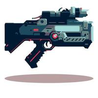 Isolated futuristic weapon design for video game. Vector illustration of blaster.