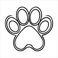 Dog paw vector print line vector logo.