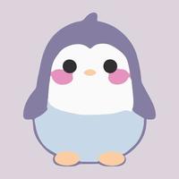 Cute adorable penguin, cartoon illustration of a happy funny baby animal. vector