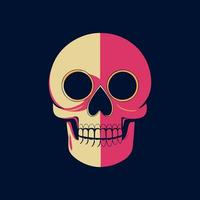 Colorful skull logo illustration. Flat design. vector