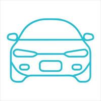 Car pictogram, minimal line icon transportation illustration. vector