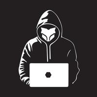 Hacker logo simple minimal vector illustration