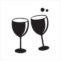 Wine glass flat design. vector