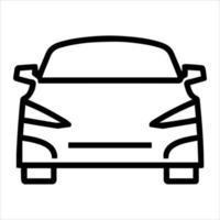 Car pictogram, minimal line icon transportation illustration. vector